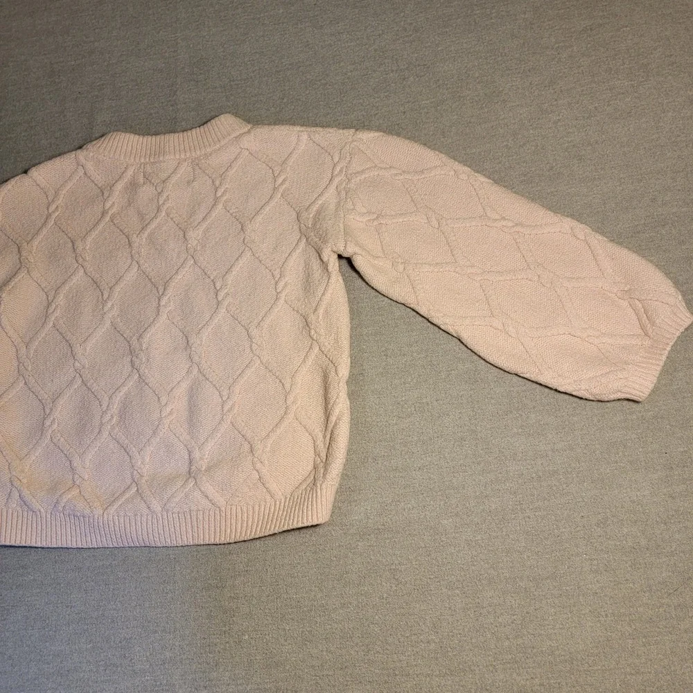 Old Navy Cable Knit Sweater Kids 5T Pink Good SoSoft Crew Neck Long Sleeve